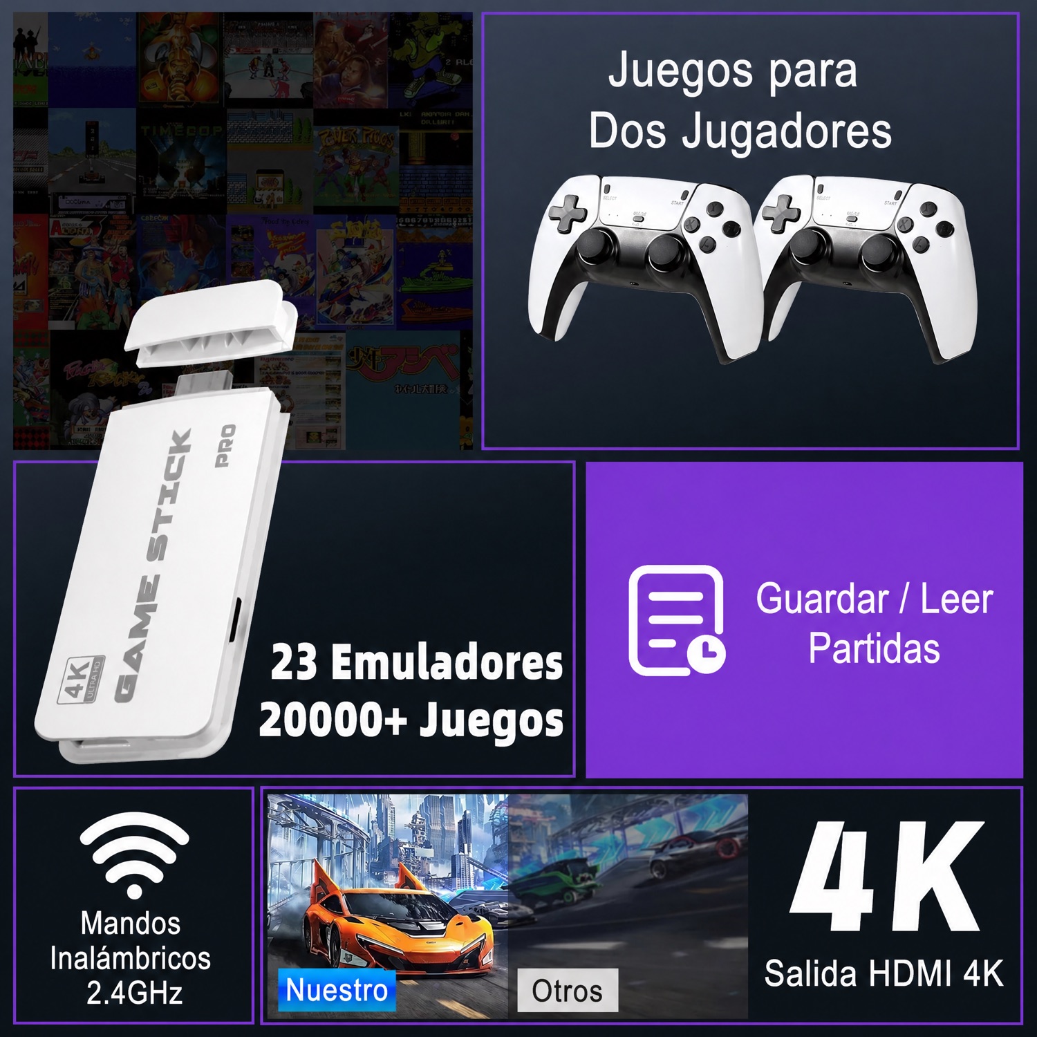 23 emuladores y más de 20.000 juegos, con guardado de partidas